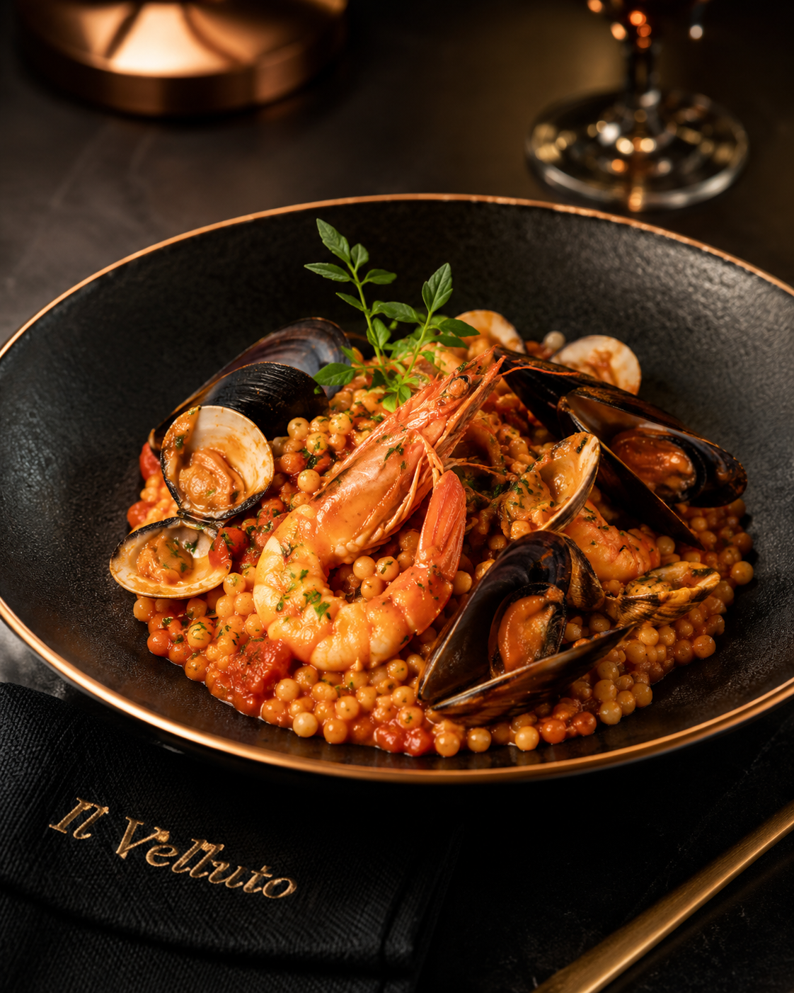 Piatto di mare dal menu Velluto